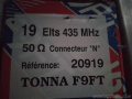 Antenne TONNA 19 éléments UHF 430-435MHz Ref 20919