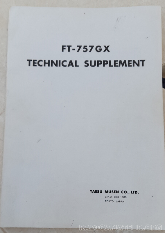 Photo 1 - Annonce radioamateur 407429 - Documentation : YAESU FT-757gx Service manual - original